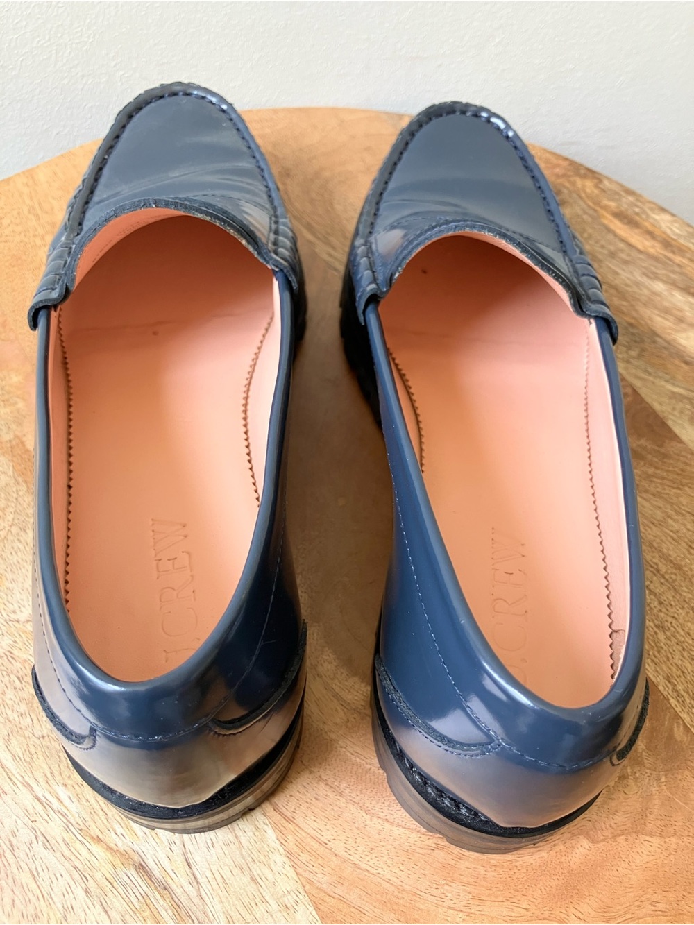 J. Crew | Winona Lug-Sole Penny Loafers in Navy Italian Spazzolato Leather - Picture 5 of 9